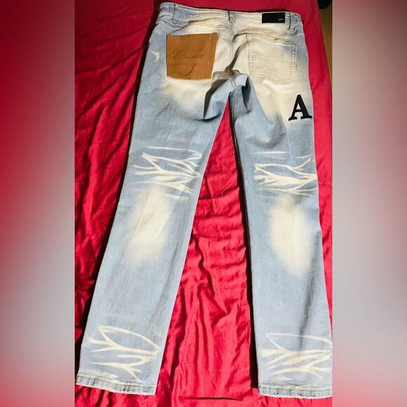 2 Item Bundle - Nike Bomber Jacket XL - Amiri Patchwork Jeans Sz 38 - Blue Grey - Picture 6 of 14